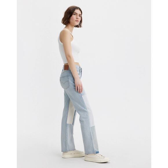 Levi's 501 90s Freehand Folk Jeans Premium Light Blue Button Fly Straight Sz 28 - Picture 3 of 15